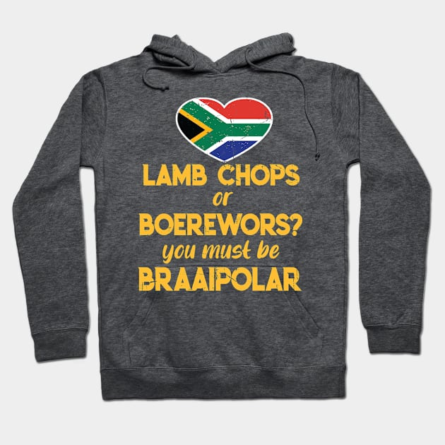 South African Lamb Chops Or Boerewors Braai T-Shirt Hoodie by Antzyzzz